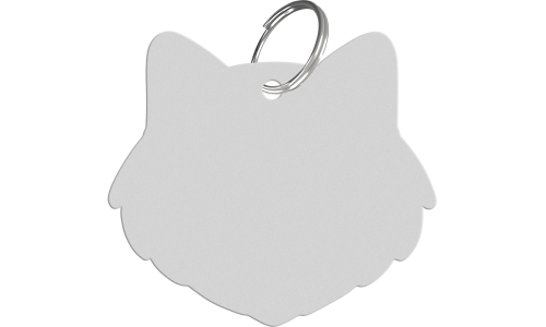 Médaille chat en forme de chat roux en alliage de zinc, dos lisse gravable avec anneau brisé et personnalisable avec son nom.