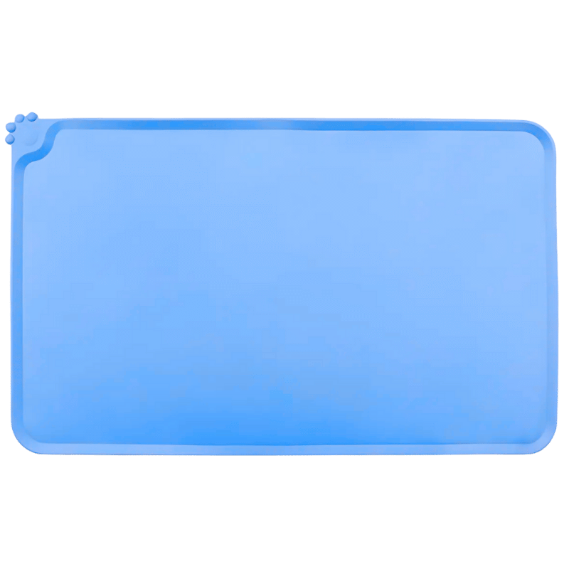 Tapis de Gamelle en Silicone Imperméable pour Chat – Tapis Antidébordement avec Bords Relevés