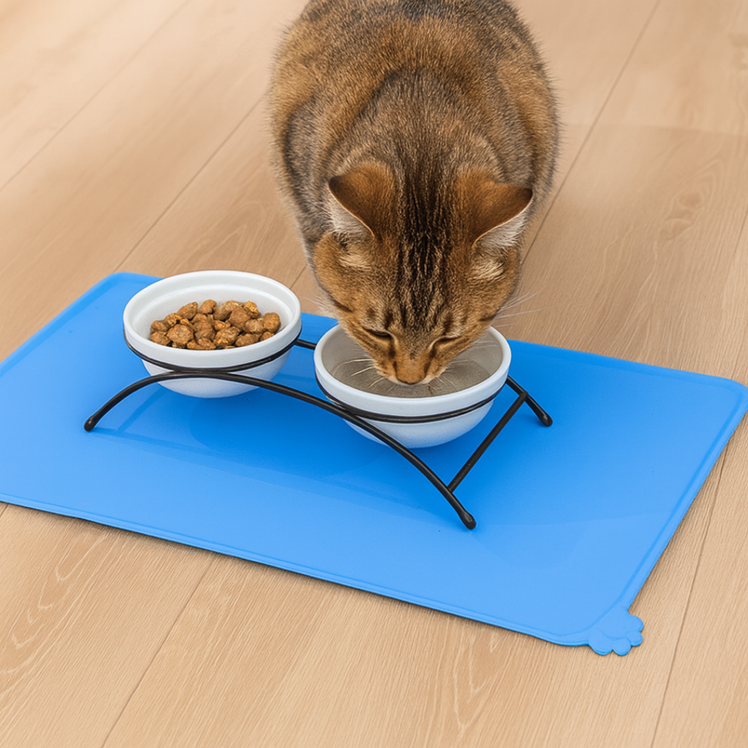Waterdichte Siliconen Katten Voerbakmat met Opstaande Randen – Placemat voor Voerbak Waterdichte Siliconen Katten Voerbakmat met Opstaande Randen – Placemat voor Voerbak